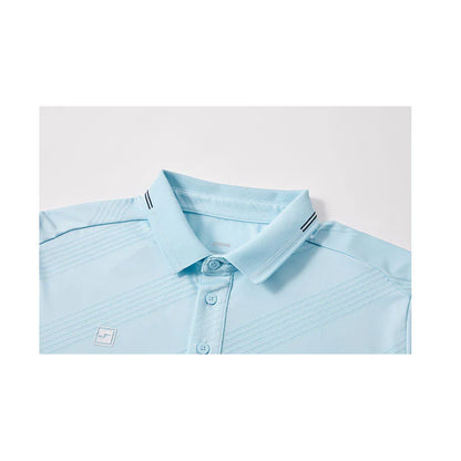 Men's short-sleeved polo shirt [Navy/Sky Blue/White]