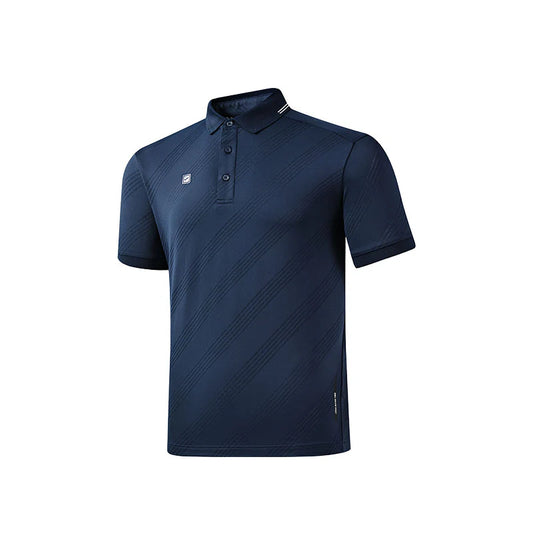 Men's short-sleeved polo shirt [Navy/Sky Blue/White]