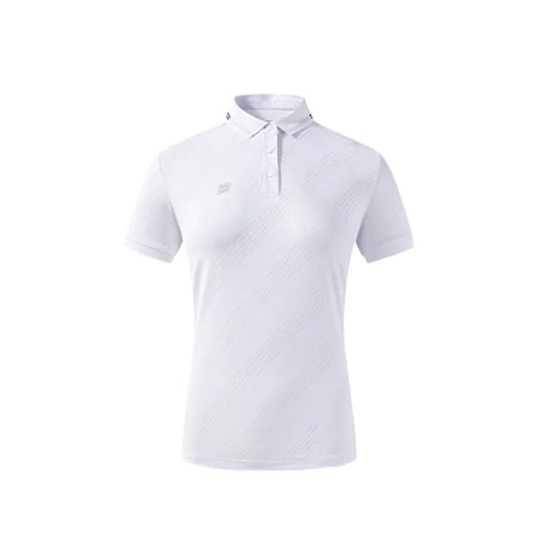 Women's short-sleeved polo shirt [Navy/Sky Blue/White]