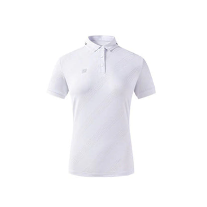 Women's short-sleeved polo shirt [Navy/Sky Blue/White]
