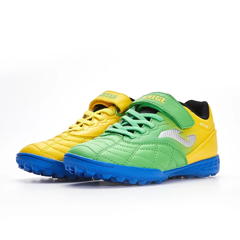 Children's Velcro spiked soccer shoes LIGA T1 - TF [Yellow Green]