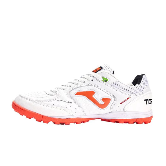 Adult Spike Football Shoes TOP FLEX - TF [White Orange] 