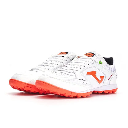 Adult Spike Football Shoes TOP FLEX - TF [White Orange] 