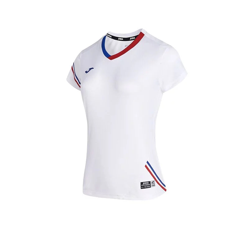 Women's V-neck quick-drying sports T-shirt [white]