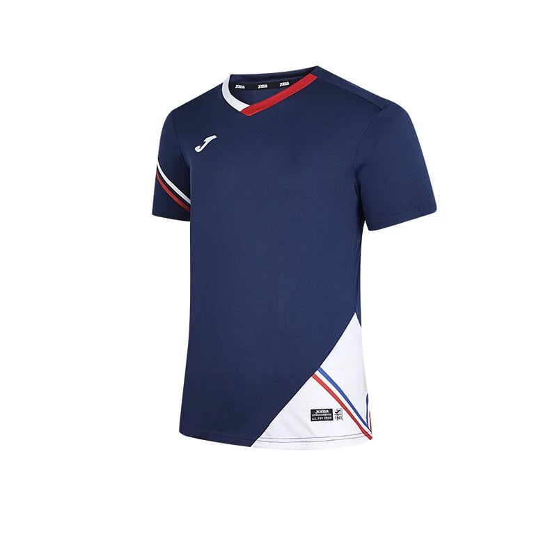 Men's V-neck quick-drying sports T-shirt [navy blue]
