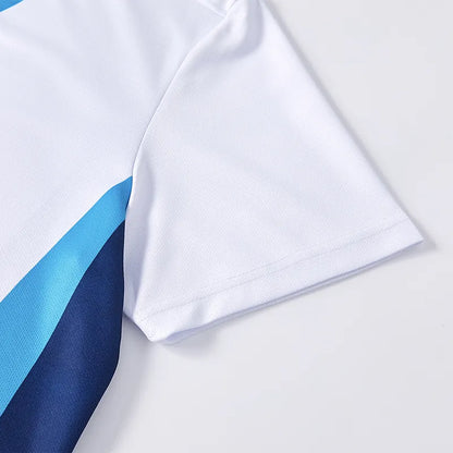 Women's breathable tennis T-shirt [white and blue]