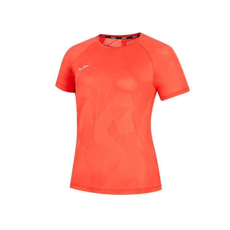 Women's mesh cool sports short-sleeved T-shirt [red]