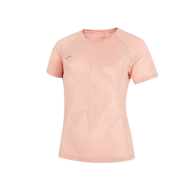 Women's mesh cool sports short-sleeved T-shirt [pink]