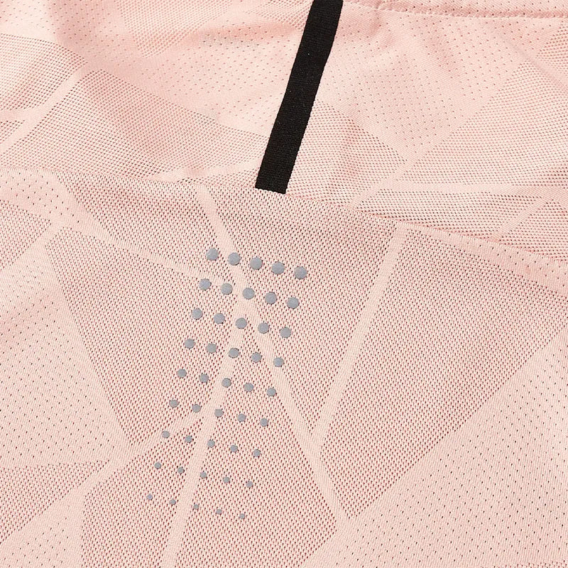 Women's mesh cool sports short-sleeved T-shirt [pink]