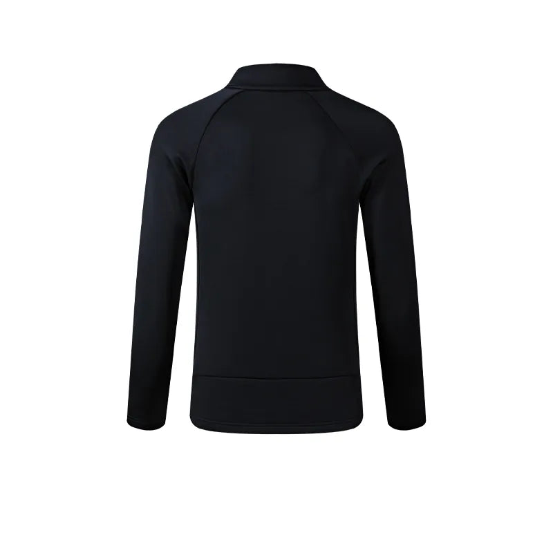 Women's knitted long-sleeved zipper shirt [black]