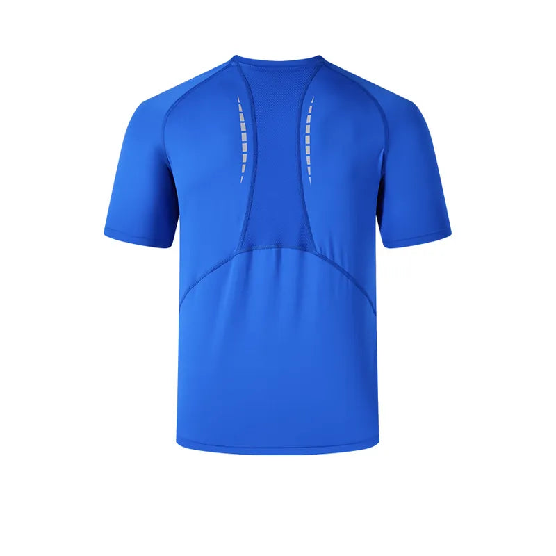 男子UPF50+安全防曬運動短袖【藍色】