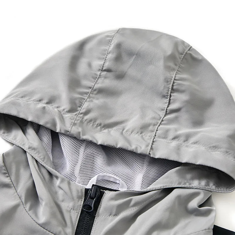 Children's hooded jacket [grey white black]