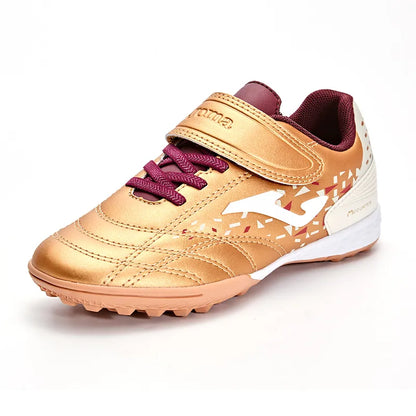 Children's Velcro spiked soccer shoes LIGA 02 - TF [brown gold]
