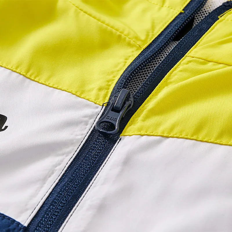 Children's hooded jacket [yellow white blue] 