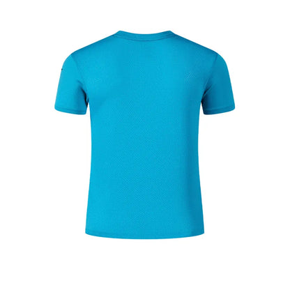 Children's gantry short-sleeved top [orange/purple/peacock blue]