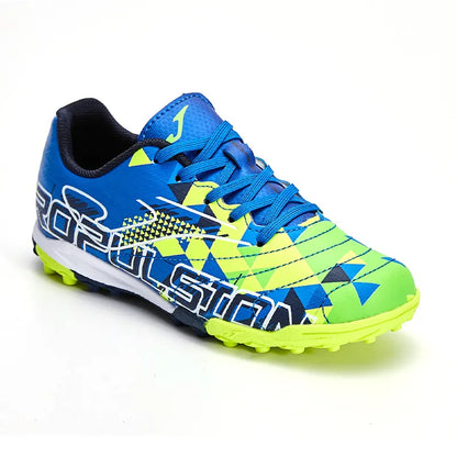 Children's spiked soccer shoes PROPULSION JR. - TF [Blue/Green]