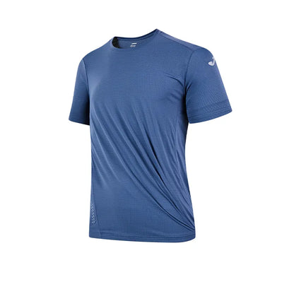 Men's short-sleeved T-shirt [grey blue/sky blue]