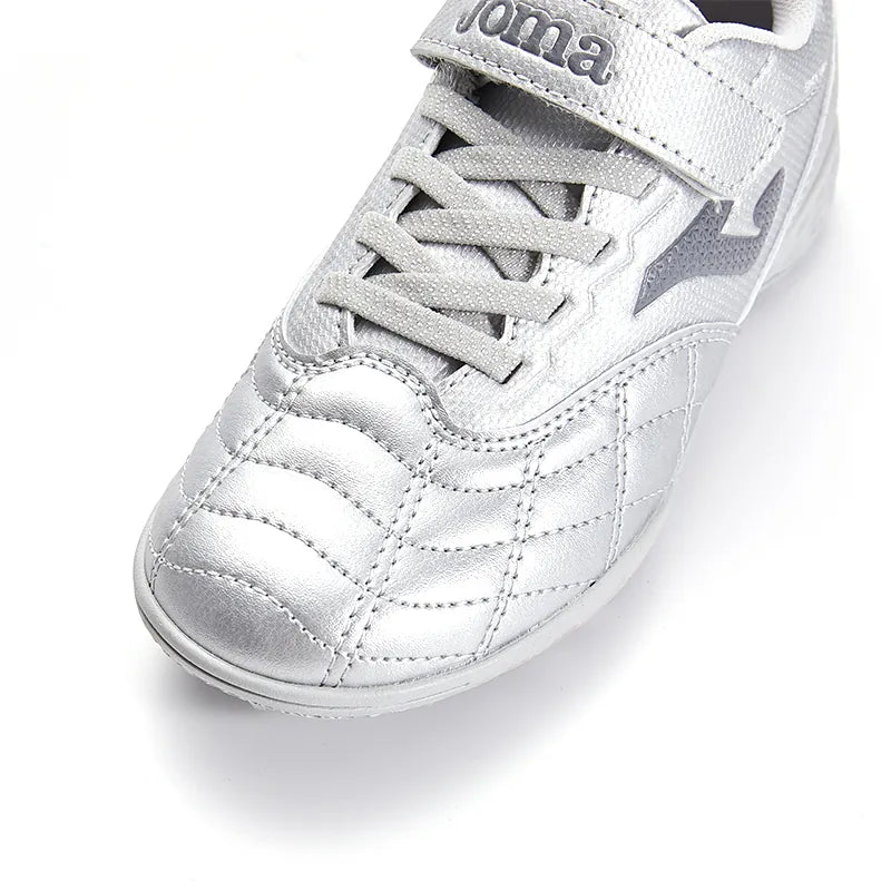 Children's Spiral Velcro Football Shoes LIGA T1 - TF [Silver]