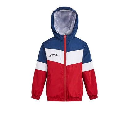 Children's hooded jacket [blue, white and red] 
