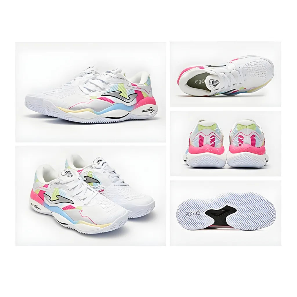Women's Size 25 New Professional Padel Sneakers SMASH [White/Colored]