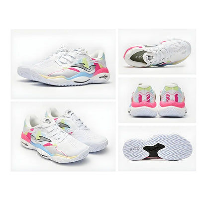 Women's Size 25 New Professional Padel Sneakers SMASH [White/Colored]