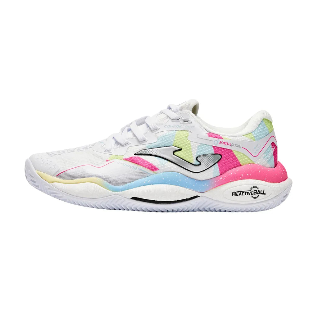 Women's Size 25 New Professional Padel Sneakers SMASH [White/Colored]