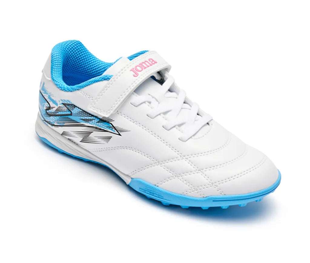 Children's TFARMOR football shoes with broken nails and Velcro [red and white/grass green/blue and yellow]