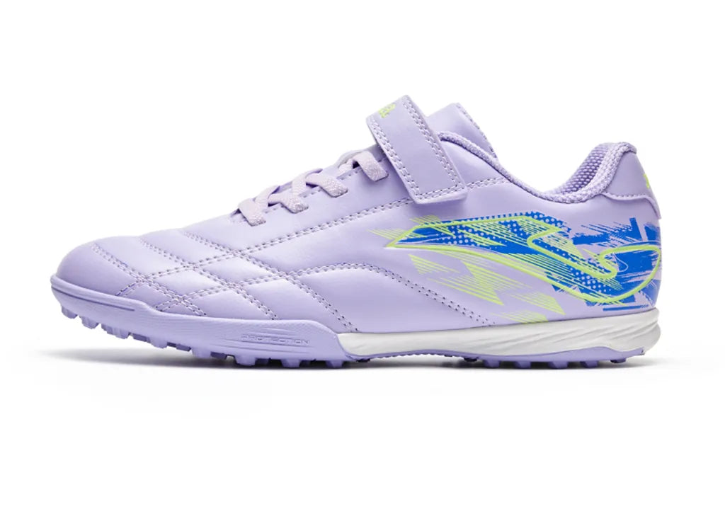 Children's TFARMOR football shoes with broken nails and Velcro [red and white/grass green/blue and yellow]