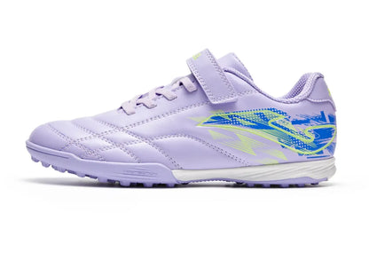 Children's TFARMOR football shoes with broken nails and Velcro [red and white/grass green/blue and yellow]