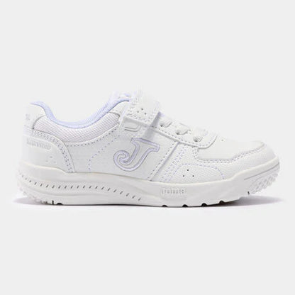 Kids' Velcro Casual White Sneakers [White]