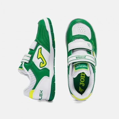 Children's Futsal Shoes CANCHA JR 2401 [Blue, Green and White]