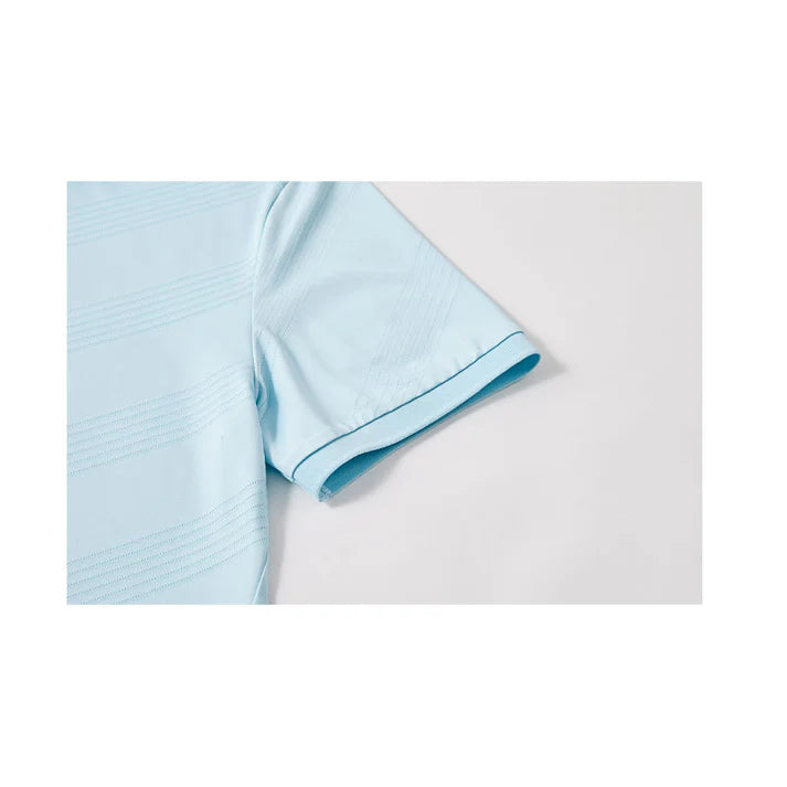 Men's short-sleeved polo shirt [Navy/Sky Blue/White]